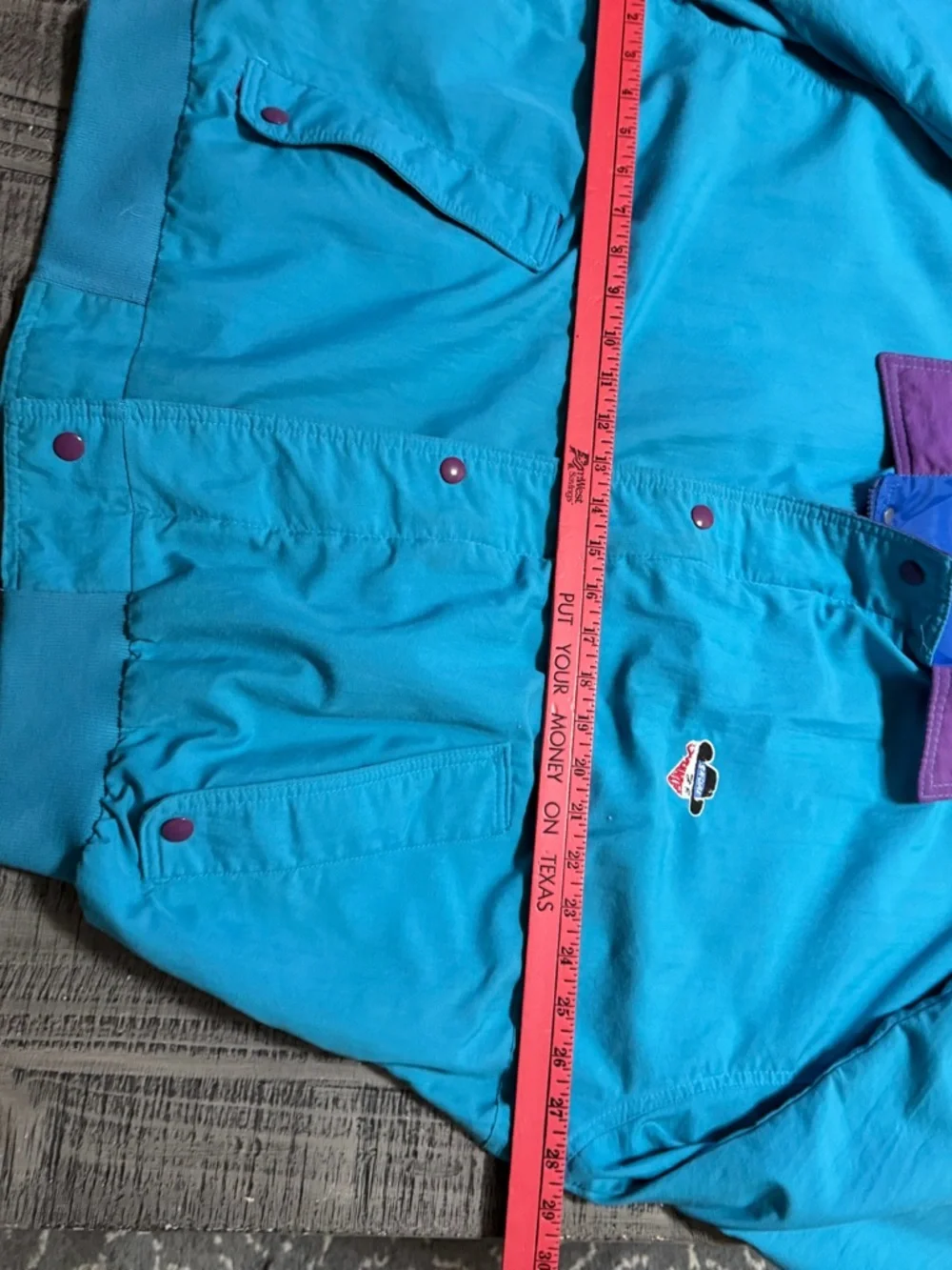 Vtg. Skoal Bandit Racing Jacket n Teal & Purple w Blue Lining by K Products